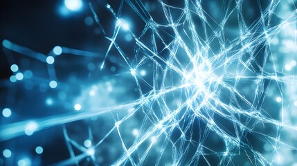 Abstract Blue Broken Glass Pattern Background.