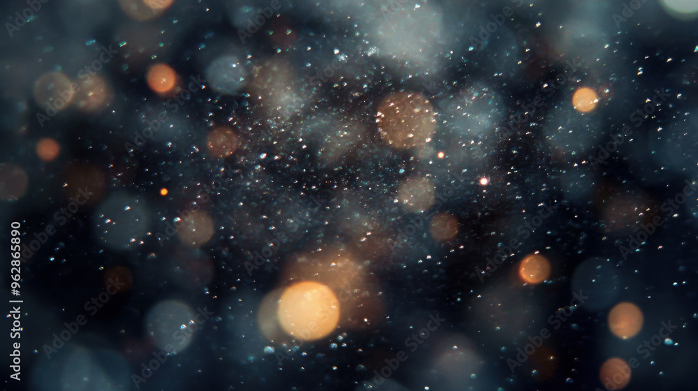Poster abstract sparkling background with blurred lights and particles creating a dreamy atmosphere at nigh