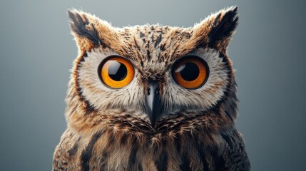 Obraz premium Close-Up Portrait of an Owl with Intense Gaze