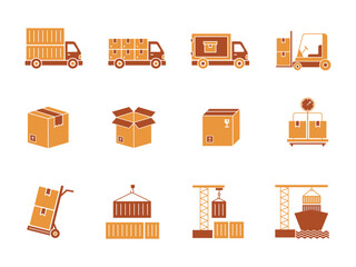Logistics Icon Set Duotone Color