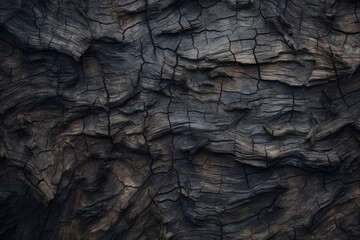 Processed collage of old black tree bark surface texture. Background for banner, backdrop