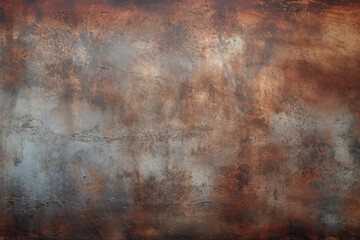 Fototapeta premium Processed collage of old rusty metal sheet texture in daylight. Background for banner