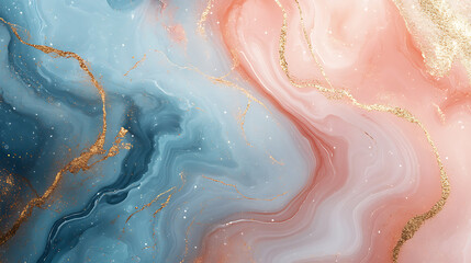 Obraz premium AI-Generated Liquid Marble Texture with Gold Foil Accents