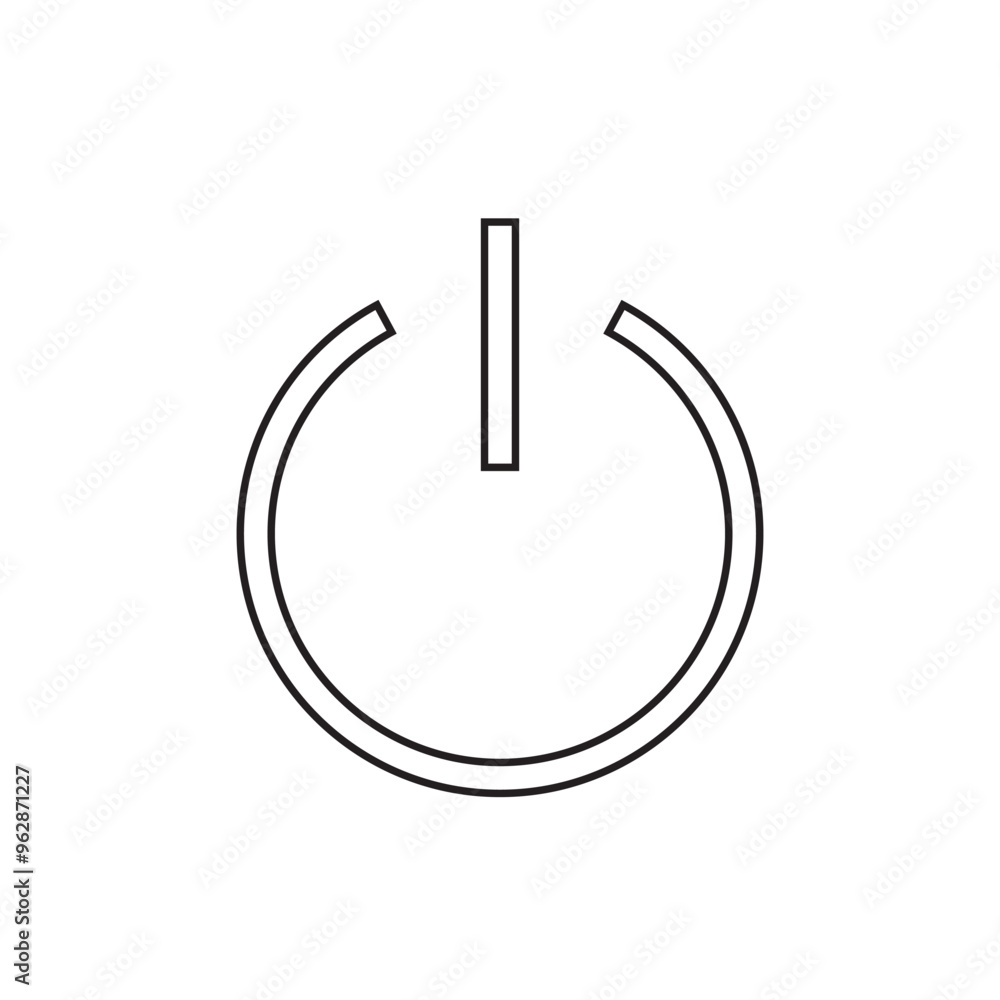 Poster power button icon. isolated on white background and transparent png. on and off button icon