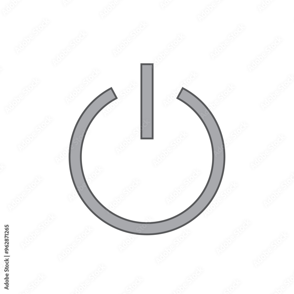Aufkleber power button icon. isolated on white background and transparent png. on and off button icon