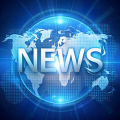 Fototapeta premium Digital NEWS concept with blue background
