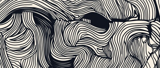 Line art illustration showcasing an artistic pattern