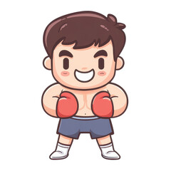 A vibrant sticker featuring a spirited boxer on a Tshirt, showcasing a playful yet dynamic design perfect for sports fans.