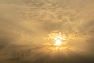 Vintage noise grain effect orange colour background sky for the vintage look.