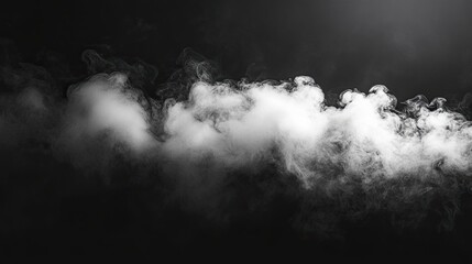 Abstract fog or smoke of white smoke on black background, darkness concept