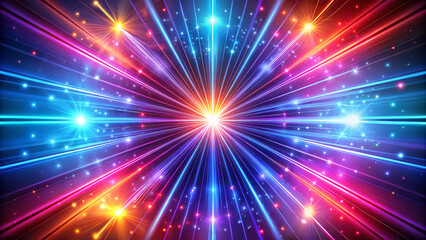 Naklejka premium Abstract neon background with rays. 