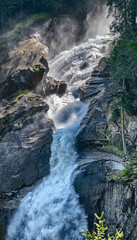  middle cascade of the Krimml waterfalls at the national park High Tauern in the region pinzgau of Salzburg, Austria © leopold