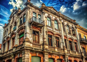 Fototapeta premium nostalgic vintage distressed textures urban building heritage