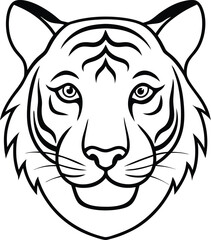 Stunning tiger head icon vector illustration in tribal style
