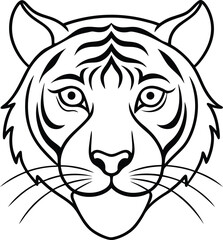 Bold tiger head icon vector illustration with fierce expression