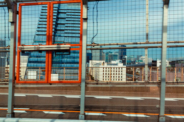 View of Tokyo, Japan from the automated monorail
