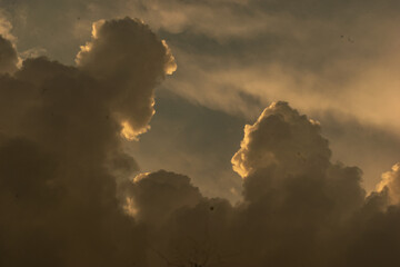 Vintage noise grain effect orange colour background sky for the vintage look.