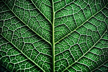 Obraz premium hauntingly beautiful abstract macro of green leaf veins and textures in stunning black and white with shallow depth of field