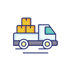 Moving Truck vector icon ready to use for apps and websites