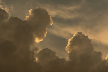 Vintage noise grain effect orange colour background sky for the vintage look.