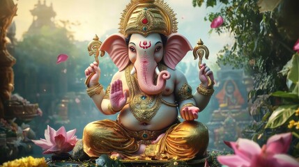 Fototapeta premium Ganesha, Ganesha celebration, Incense, Modak and Modak sweets
