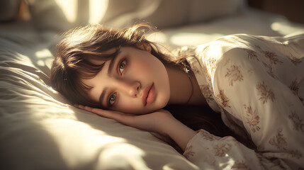 woman sleeping in bed