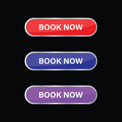 book now banner design on black background