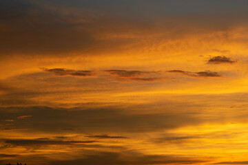Beautiful orange colour sunset sky 