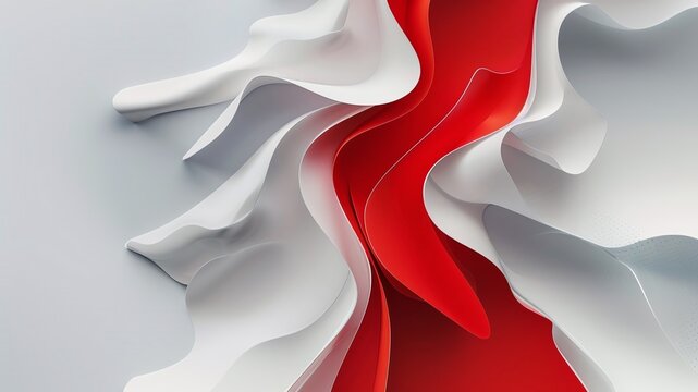 a red and white background with a white and red design.