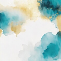 Obraz premium Abstract dark White teal and golden watercolor paint grunge texture background