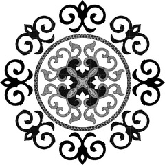 Sketch vector illustration silhouette design detail icon logo symbol rosette mandala floral classic vintage
