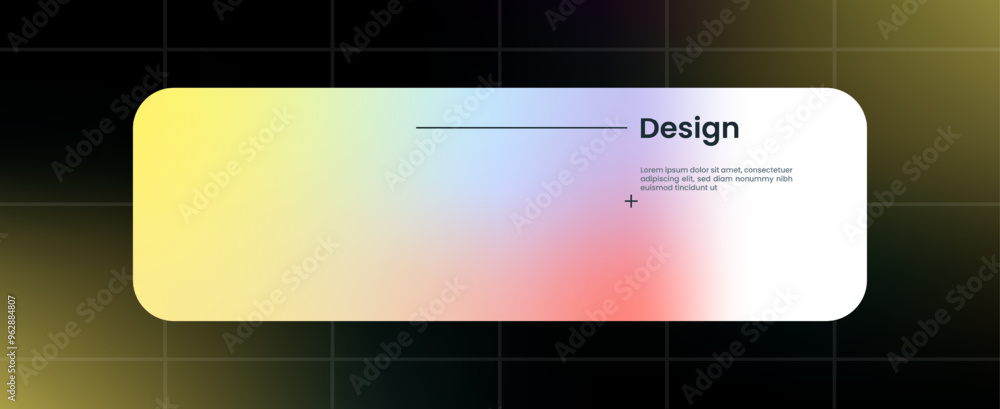 Poster modern design element in gradient color. futuristic pop up interface.
