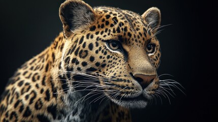 Obraz premium Close-up Portrait of a Majestic Leopard