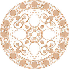Sketch vector illustration silhouette drawing design ornament ornate rosette floral motif classic vintage ethnic traditional