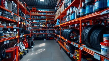 Automotive Parts Storage in a Well-Stocked Garage