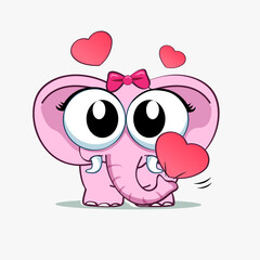 Cute Elephant Cartoon Character illustration