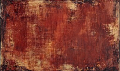 Obraz premium Oil painting depicting a natural cherry wood veneer with a brownish red hue featuring a stained finish and a grunge texture sample