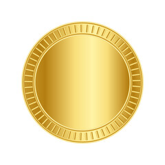 Round disc with gold edges, for a coin or medal, empty inside