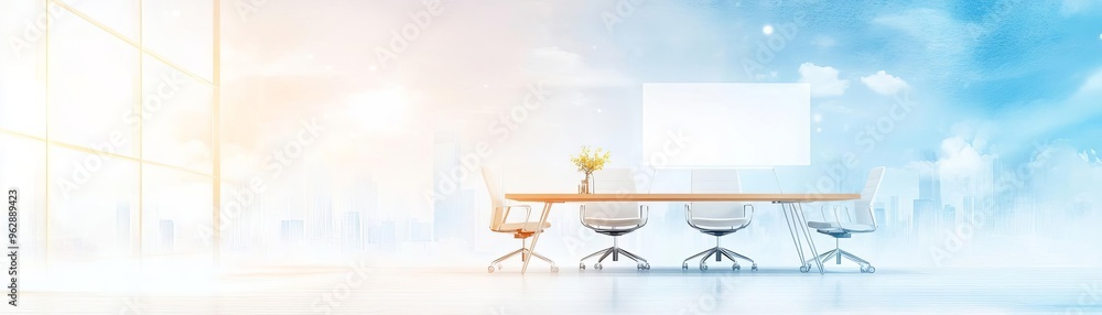 Aufkleber a sleek conference room with inclusive design elements like adjustable tables and easy access featur