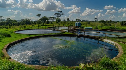 Fototapeta premium Water Treatment Plant in a Rural Landscape