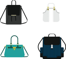 women bag flat design