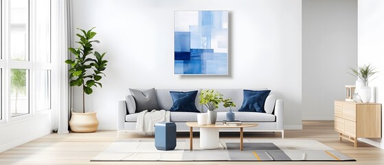 Modern abstract painting in pastel hues, featuring organic shapes and bold lines, hanging on a wall.,