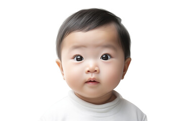 Asian baby on transparent background. Birth related themes. Childbirth. Asian country. Asian baby. Chinese baby. Japan baby. Image for graphic designer. Image for flyers.