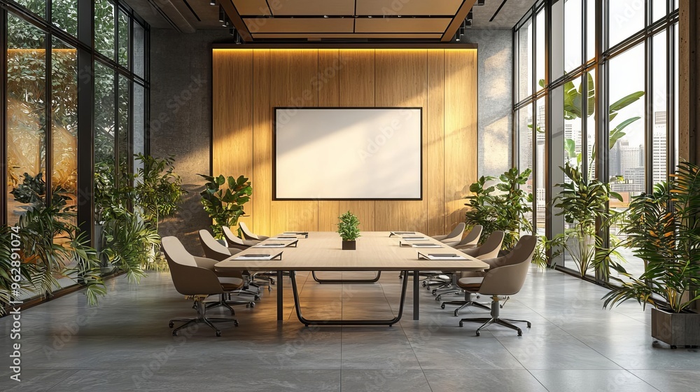 Aufkleber a modern office environment with inclusive design elements for accessibility the room hosts internat