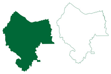 Balrampur district (Uttar Pradesh State, Republic of India) map vector illustration, scribble sketch Balrampur map