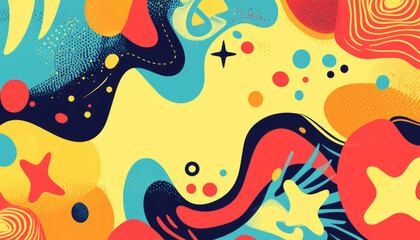 Fototapeta premium A vibrant abstract design featuring colorful shapes and patterns ideal for backgrounds or creative projects.