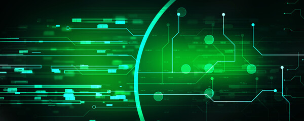 2d illustration Abstract futuristic electronic circuit technology background