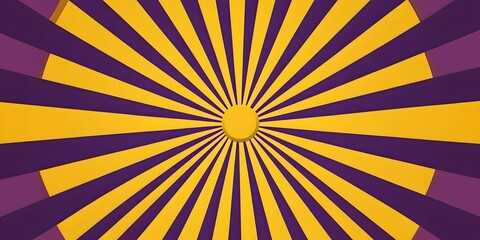 Obraz premium Starburst yellow and purple retro background with rays