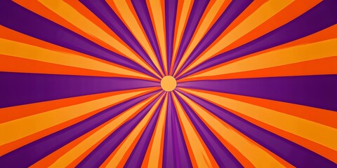 Obraz premium starburst orange and purple retro background with rays