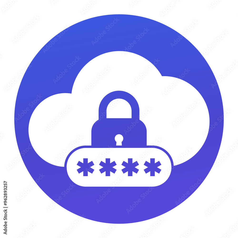 Poster password access to cloud service icon